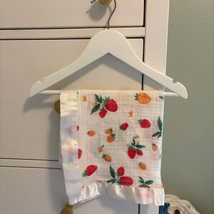 Little Unicorn Cute Strawberry Print Lovey Blanket